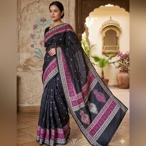 Women New Semi Silk Kantha Saree With BP Handloom Women Designer Party